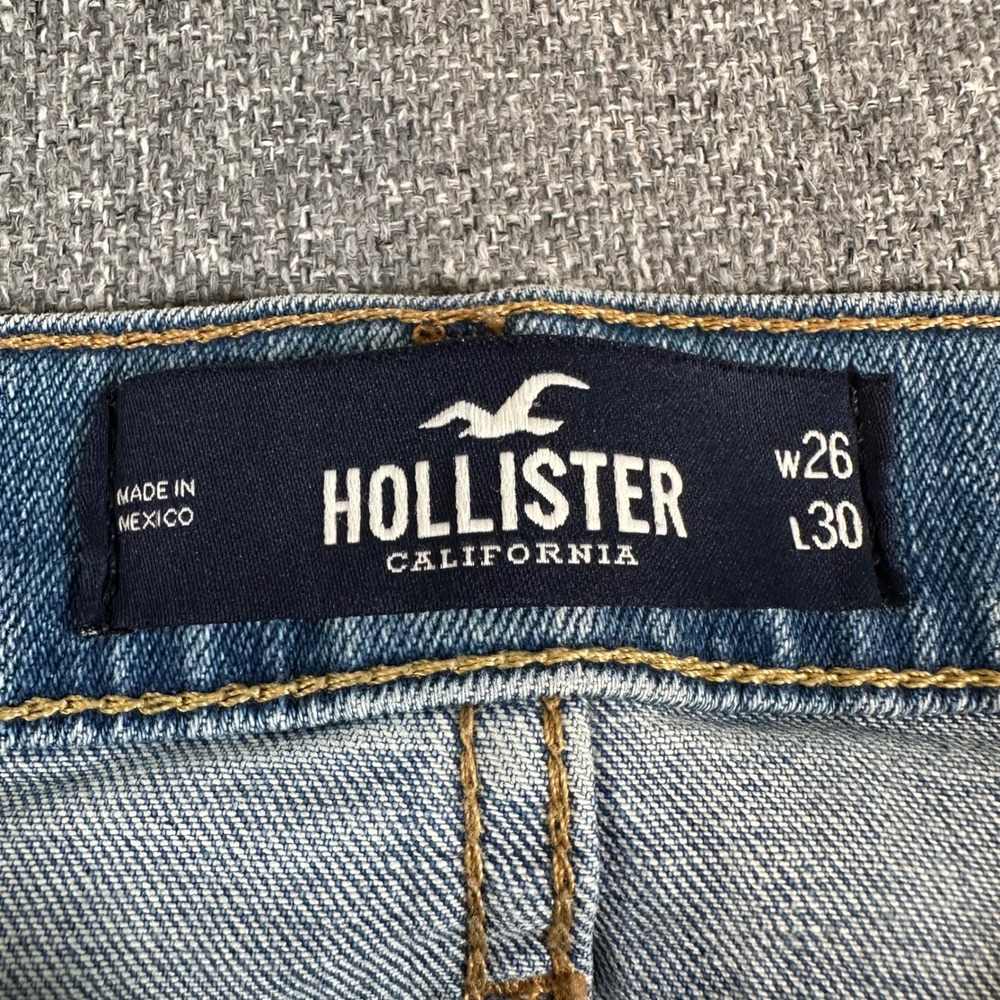 Hollister Jeans Women 26x30 Skinny Epic Flex Blue Distressed Stretch Denim - Picture 3 of 10